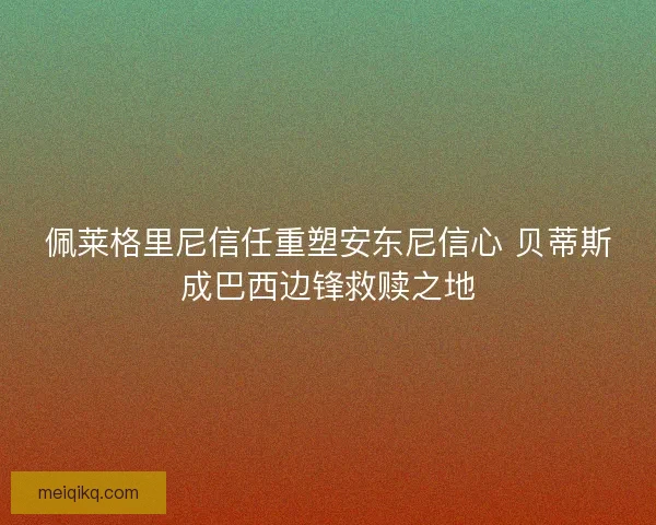佩莱格里尼信任重塑安东尼信心 贝蒂斯成巴西边锋救赎之地
